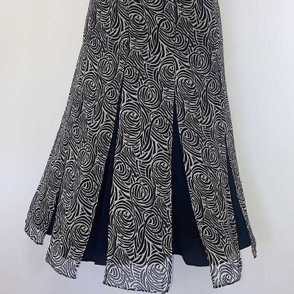 BCBG Dress Geometric Drop Waist Panel Skirt Silk Sz 6 Excellent - Picture 4 of 8
